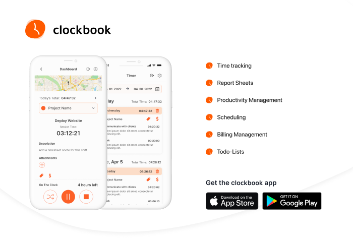 Free time tracking app for iOS devices (iPhone and iPad) screenshot