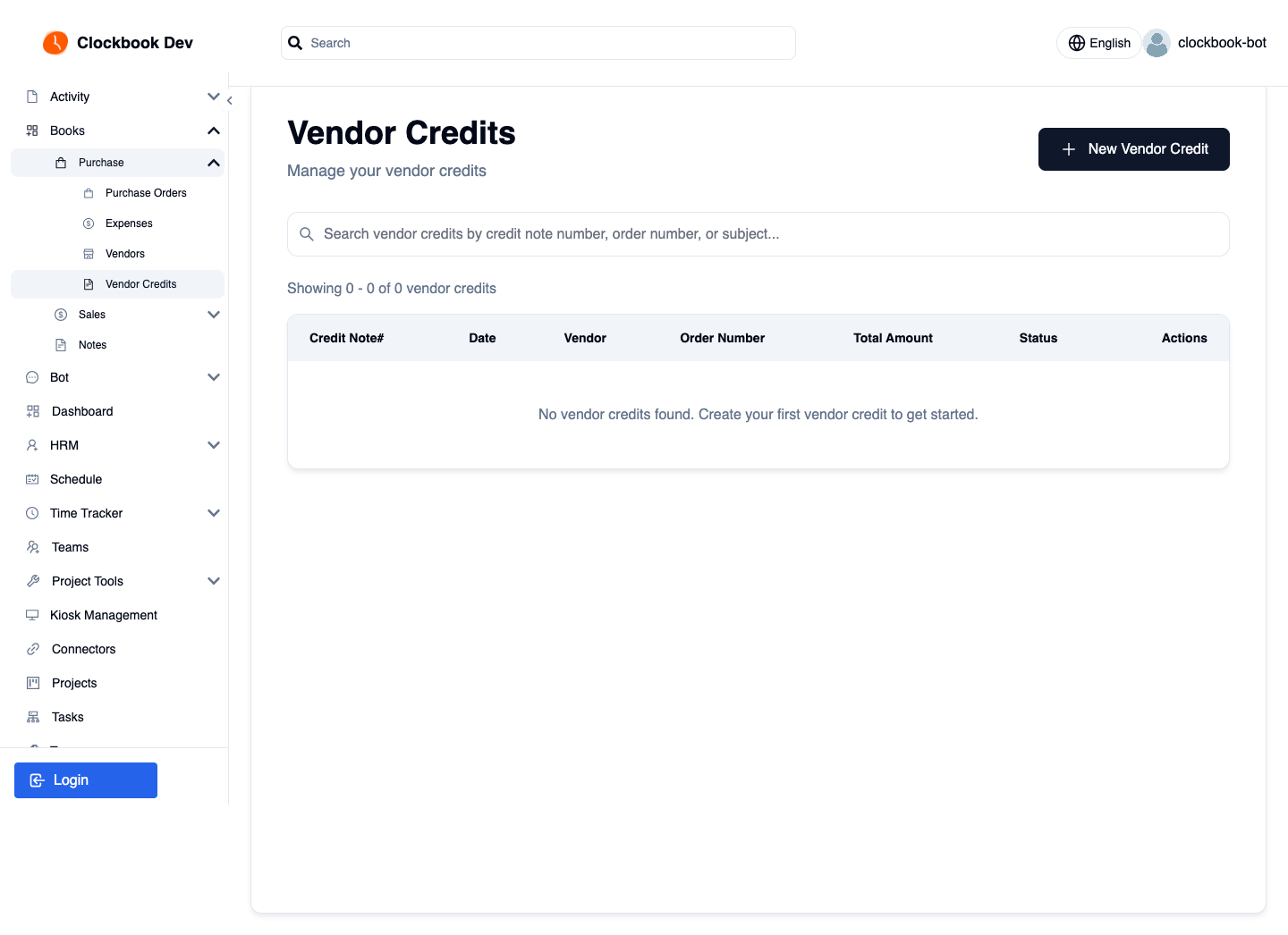 Vendor credits, so returns are never written off