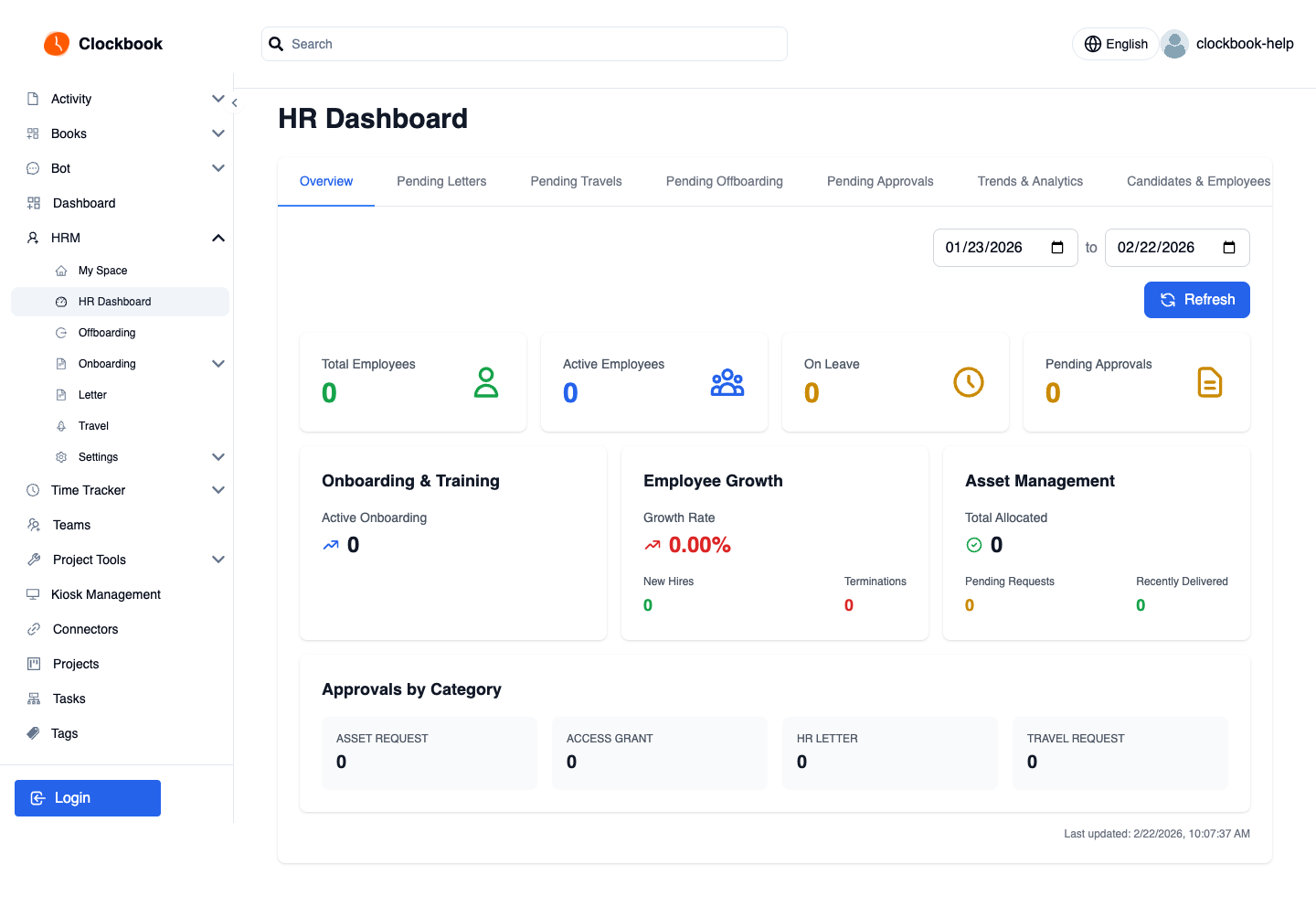 The HR dashboard — headcount, approvals and what needs attention